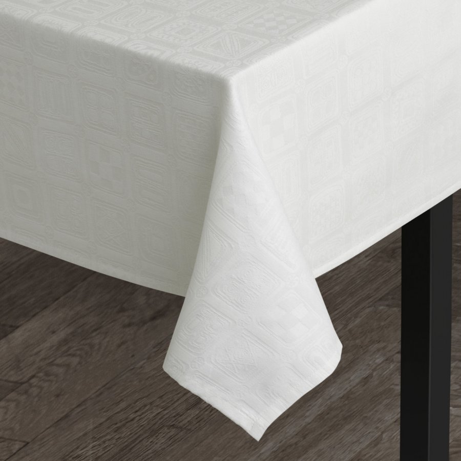 Damask Dug Bj�rn Wiinblad Squares 150x180, hvid