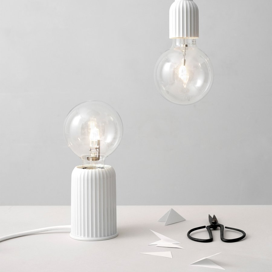 Lyngby Porceln Bordlampe 03 Fitting 10,7 cm, Hvid