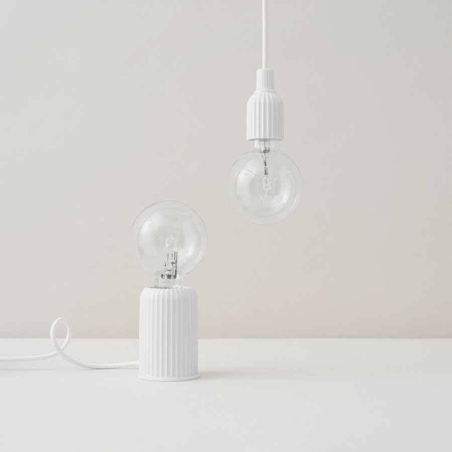 Lyngby Porceln Bordlampe 03 Fitting 10,7 cm, Hvid
