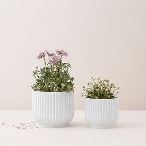 Lyngby Porcelæn Urtepotteskjuler H16 cm, Hvid
