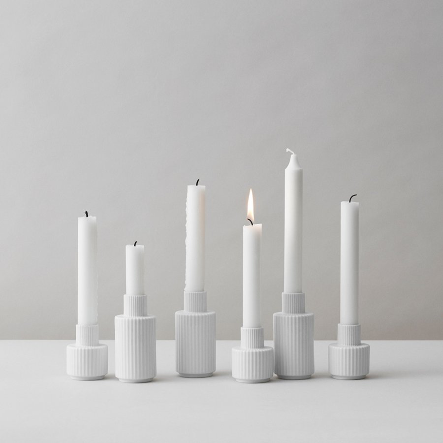 Lyngby Porceln Kerzenhalter, H11 cm, Wei
