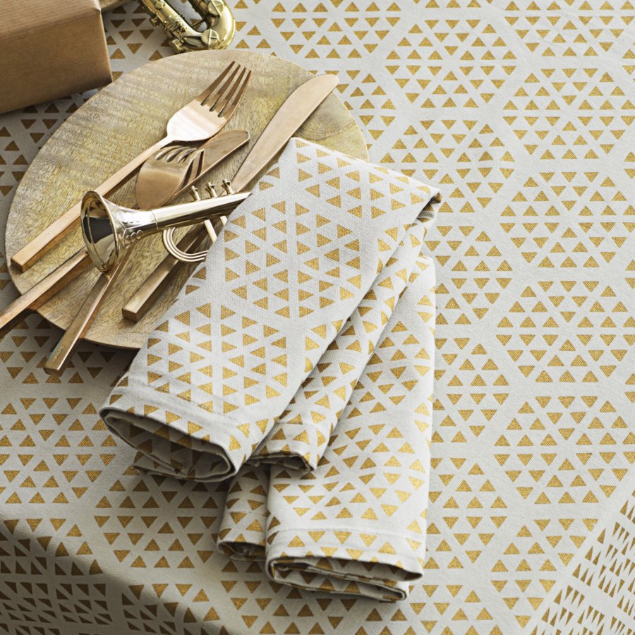 Juna Komet Servietter 6 stk. 45x45 cm, Beige/guld