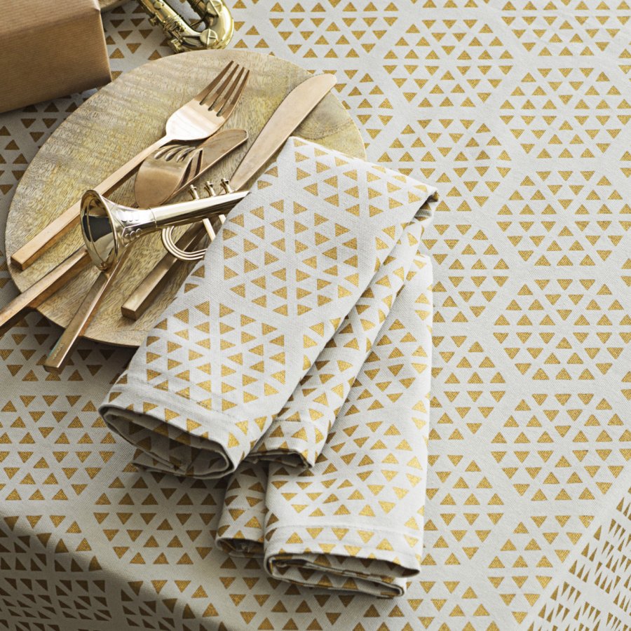 Juna Komet Servietter 6 stk. 45x45 cm, Beige/guld