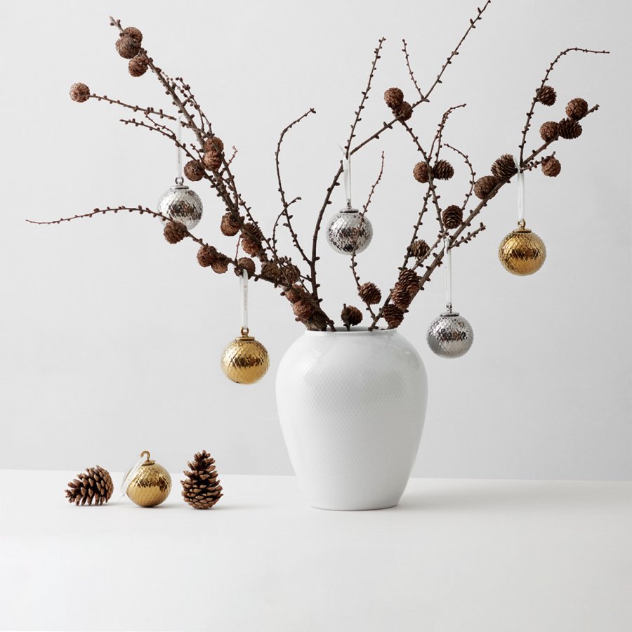 Lyngby Porceln Kugle 7 cm, Slv
