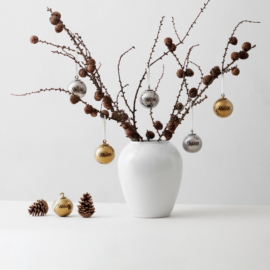 Lyngby Porceln Kugle 7 cm, Slv