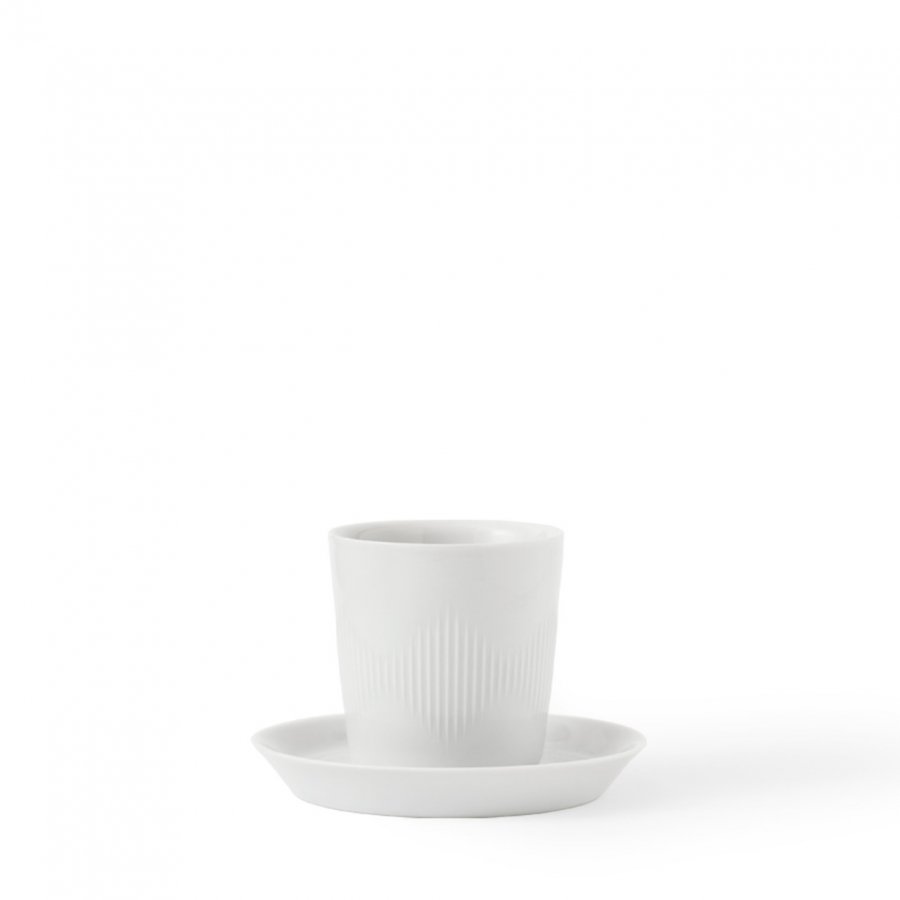 Lyngby Thermodan Termo kaffekop med underkop Hvid, 12 cl