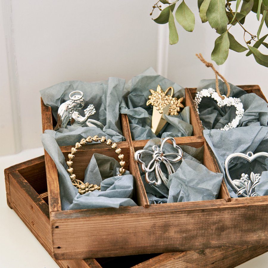 Rosendahl Engel med blomster H7,5cm, Forgyldt