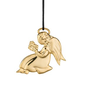 Rosendahl Engel med blomster H7,5cm, Forgyldt