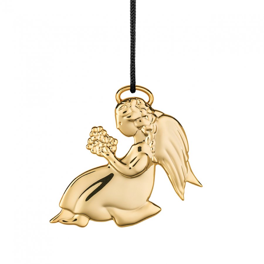 Rosendahl Engel med blomster H7,5cm, Forgyldt