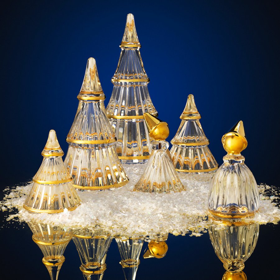 Holmegaard Fairytales Juletr� Klar m. guld, Mellem