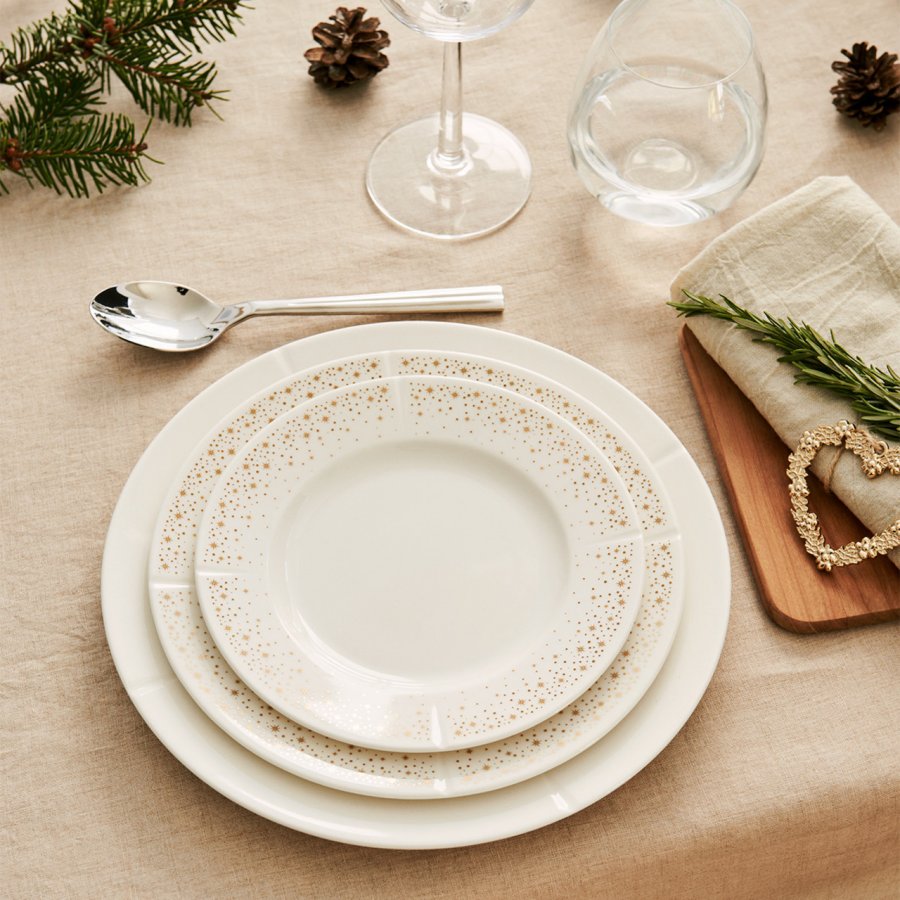 Rosendahl Grand Cru Moments Tallerken 23cm, Hvid m. guld