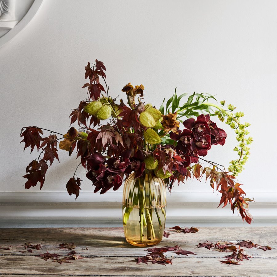 Holmegaard Primula Vase H25,5 cm, Amber