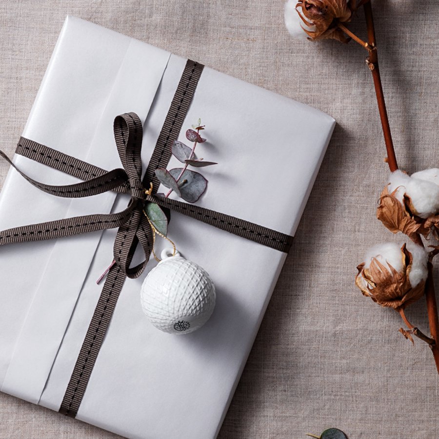 Lyngby Porcel�n Rhombe Kugle 2 stk. �5 cm, Soft Green