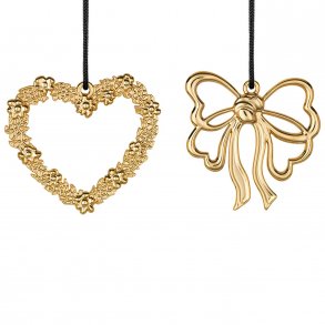 Rosendahl Karen Blixen Blomsterhjerte & Sl�jfe H7 cm, Forgyldt