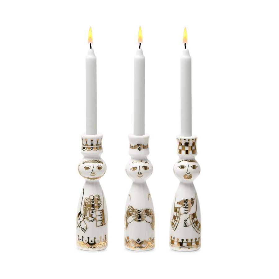 Bjrn Wiinblad Christmas De tre Vise Mnd Lysestager Guld, H 12,2 cm 3 stk.