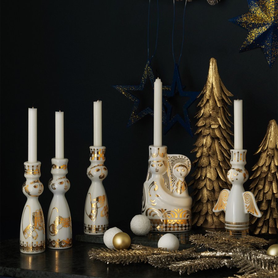 Bjrn Wiinblad Christmas De tre Vise Mnd Lysestager Guld, H 12,2 cm 3 stk.