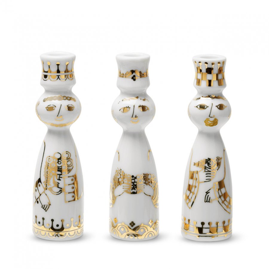 Bjrn Wiinblad Christmas De tre Vise Mnd Lysestager Guld, H 12,2 cm 3 stk.