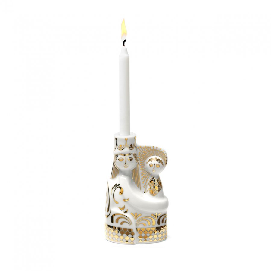 Bjrn wiinblad Christmas Jesus/Maria Lysestage Guld, H 12,1 cm