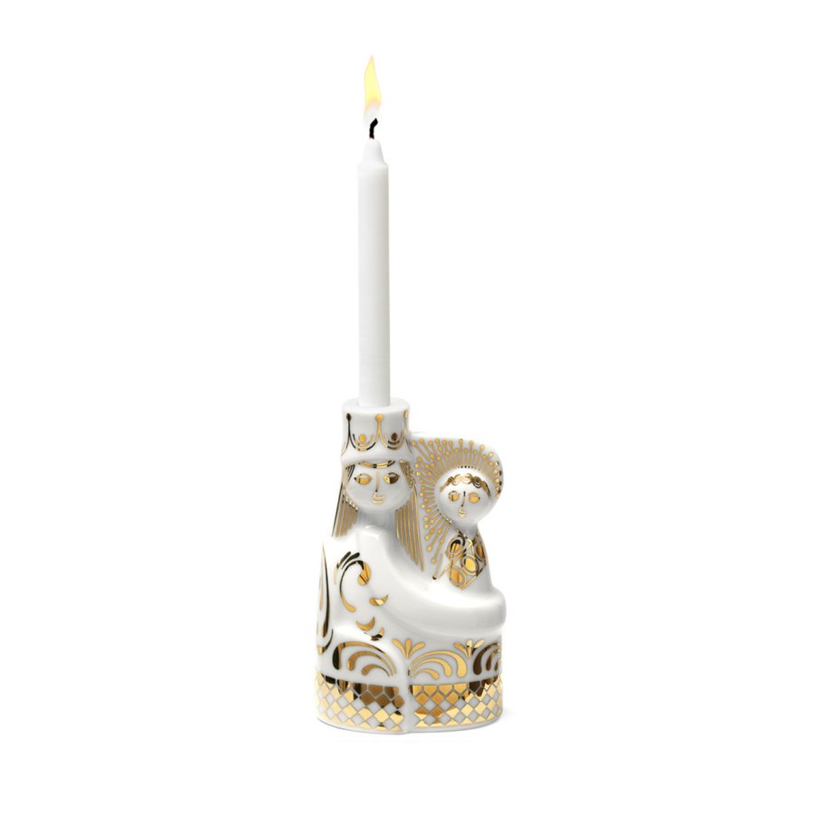 Bjrn wiinblad Christmas Jesus/Maria Lysestage Guld, H 12,1 cm
