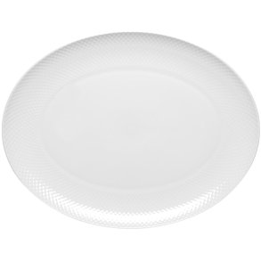 Lyngby Porceln Rhombe Ovale Servierplatte 42 cm, Wei