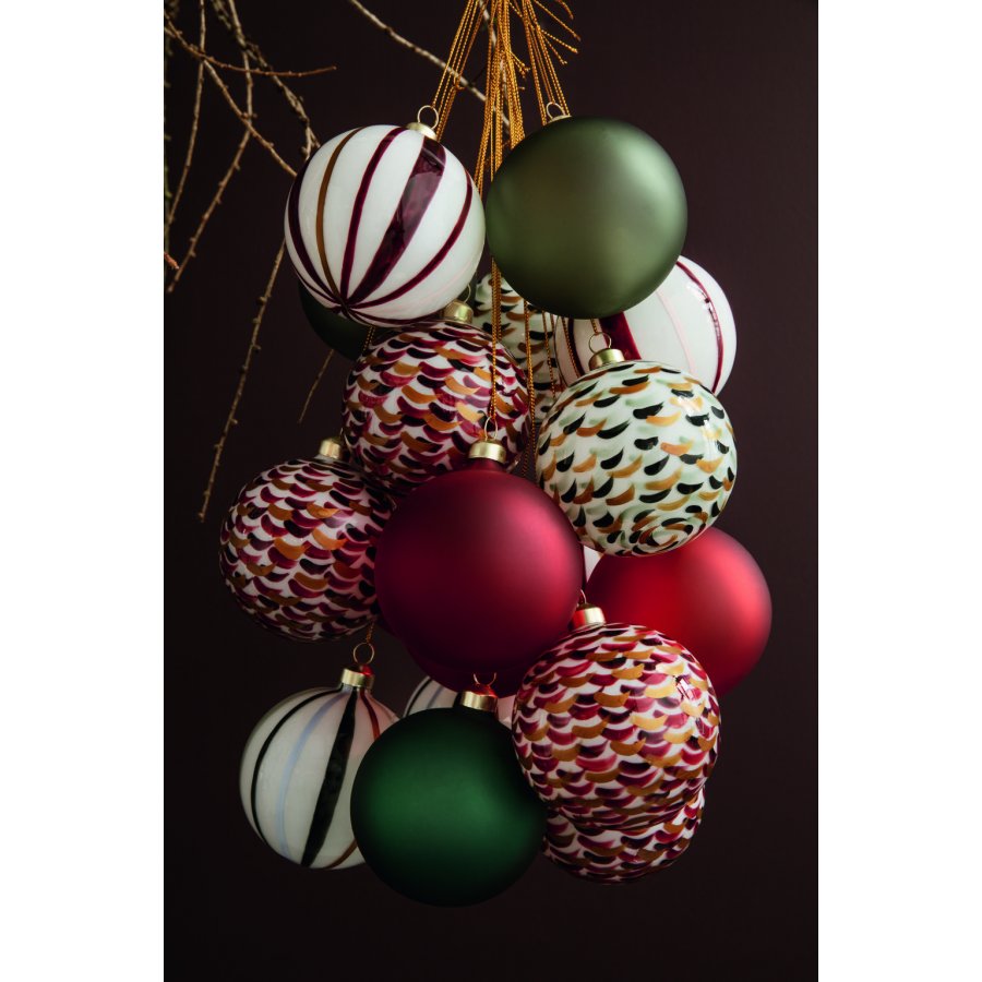 Holmegaard Souvenir Weihnachtskugel 8 cm, Red Stroke