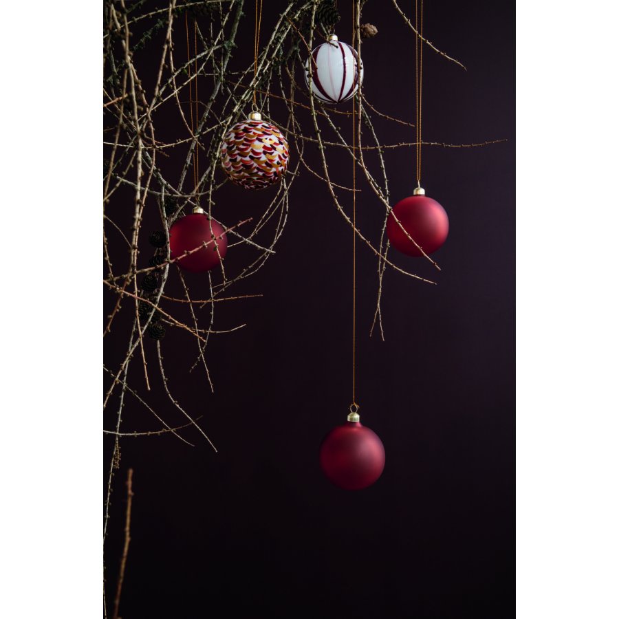 Holmegaard Souvenir Weihnachtskugel 8 cm, Red Stroke