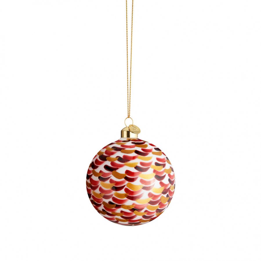 Holmegaard Souvenir Weihnachtskugel 8 cm, Red Stroke