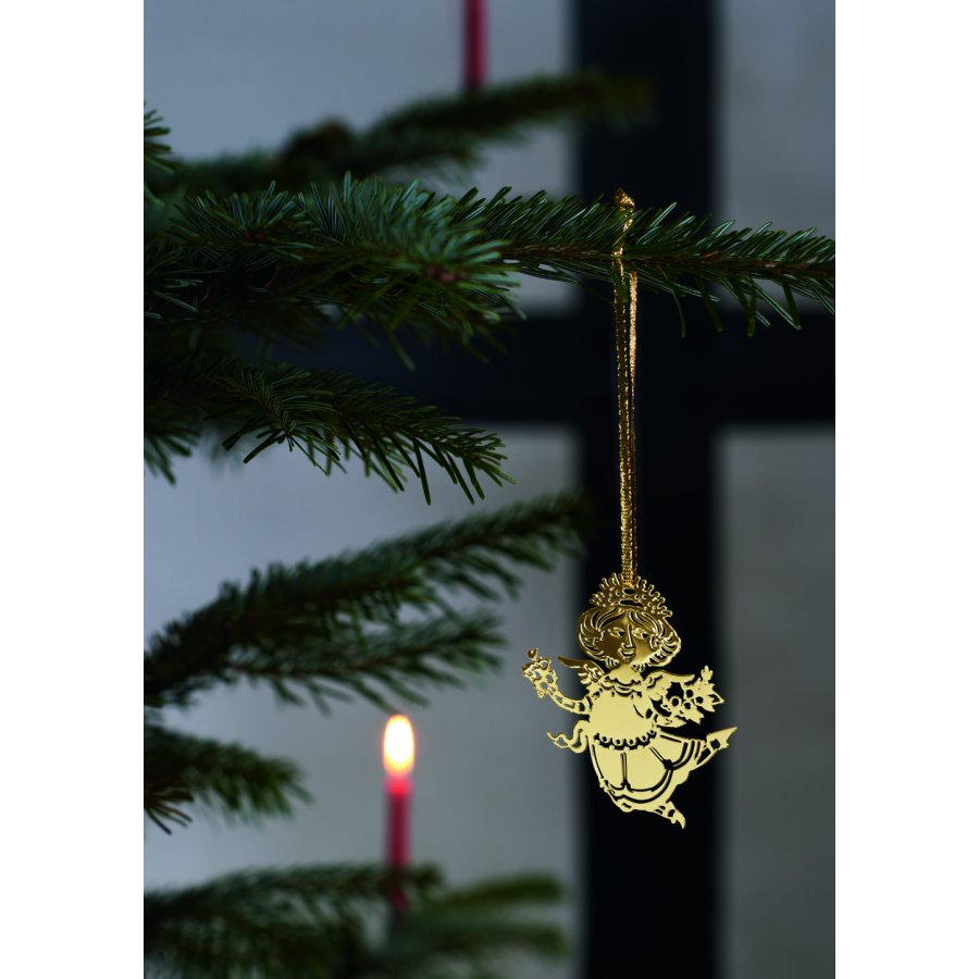 Bj�rn Wiinblad Christmas Engel silhuet 3 stk. H7,5 cm, Forgyldt