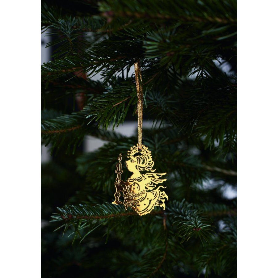 Bj�rn Wiinblad Christmas Engel silhuet 3 stk. H7,5 cm, Forgyldt