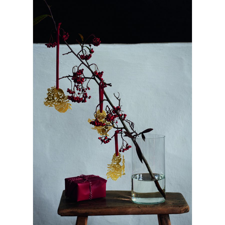 Bj�rn Wiinblad Christmas Engel silhuet 3 stk. H7,5 cm, Forgyldt