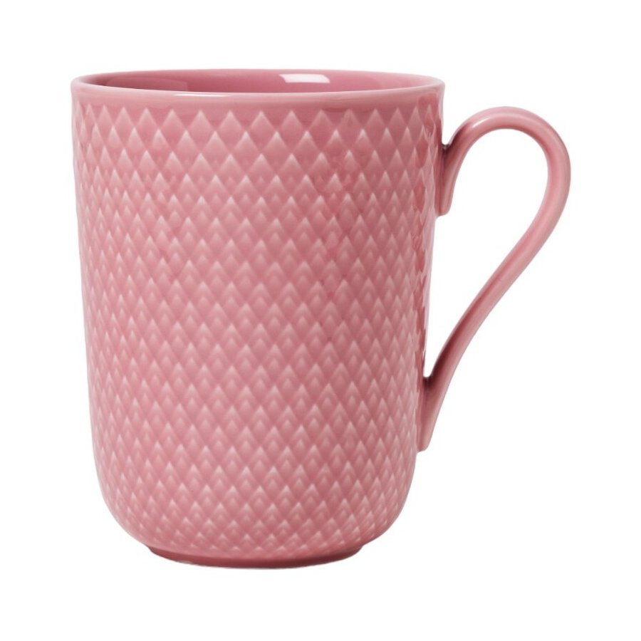 Lyngby Porceln Rhombe Color Becher mit Henkel 33 cl, Pink