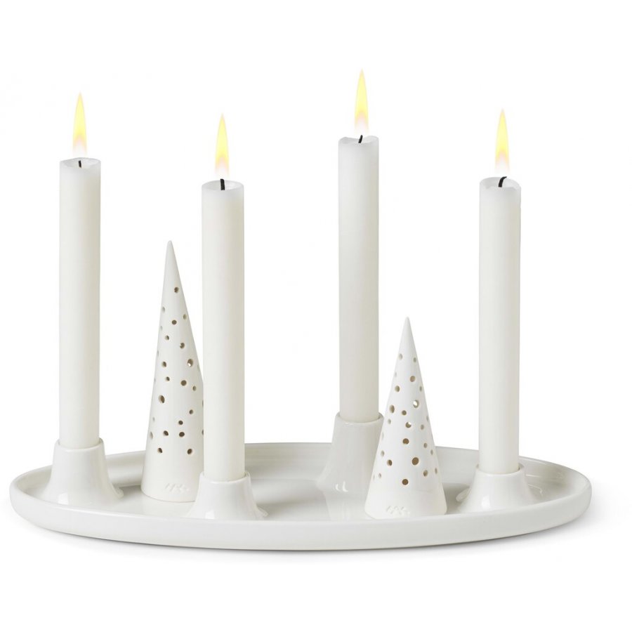 Kähler Nobili Oval Adventsstage 33x13 cm, Snehvid