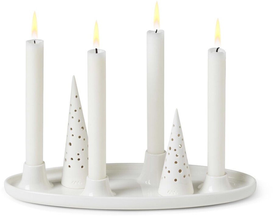 Kähler Nobili Oval Adventsstage 33x13 cm, Snehvid