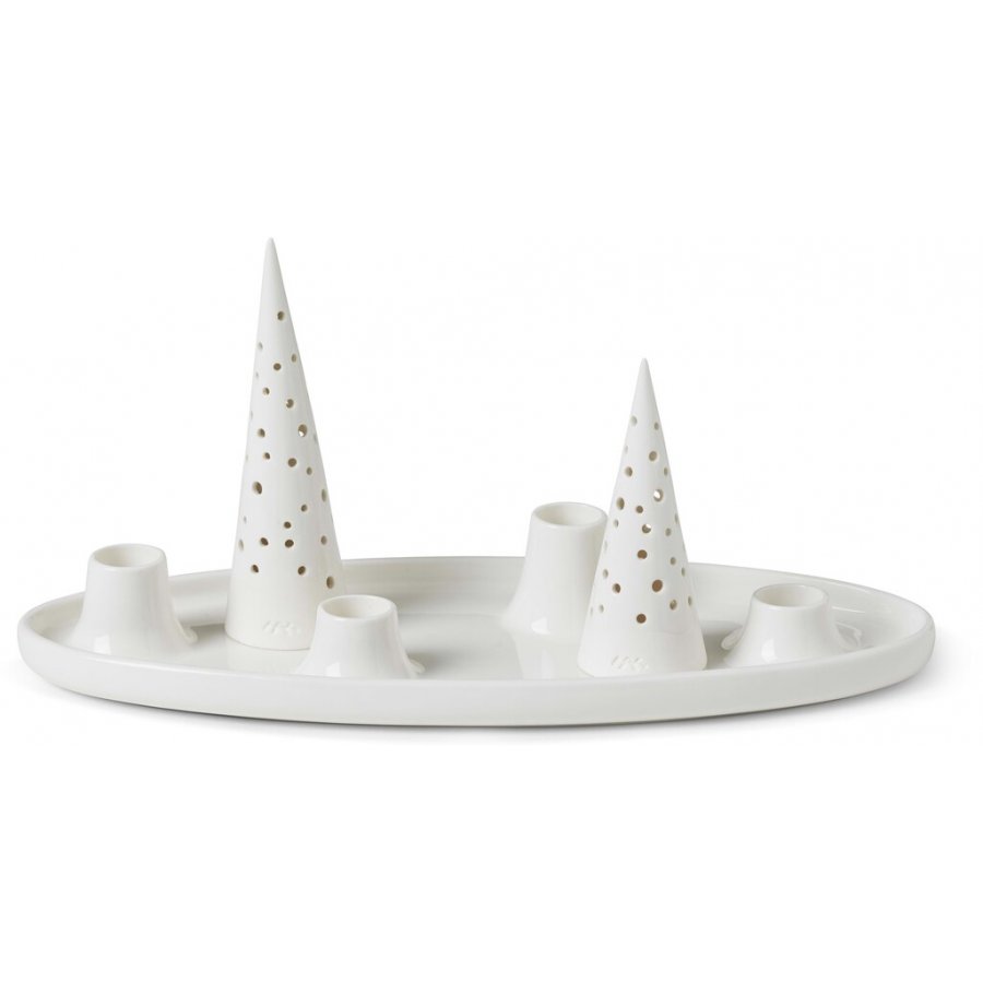 Kähler Nobili Oval Adventsstage 33x13 cm, Snehvid