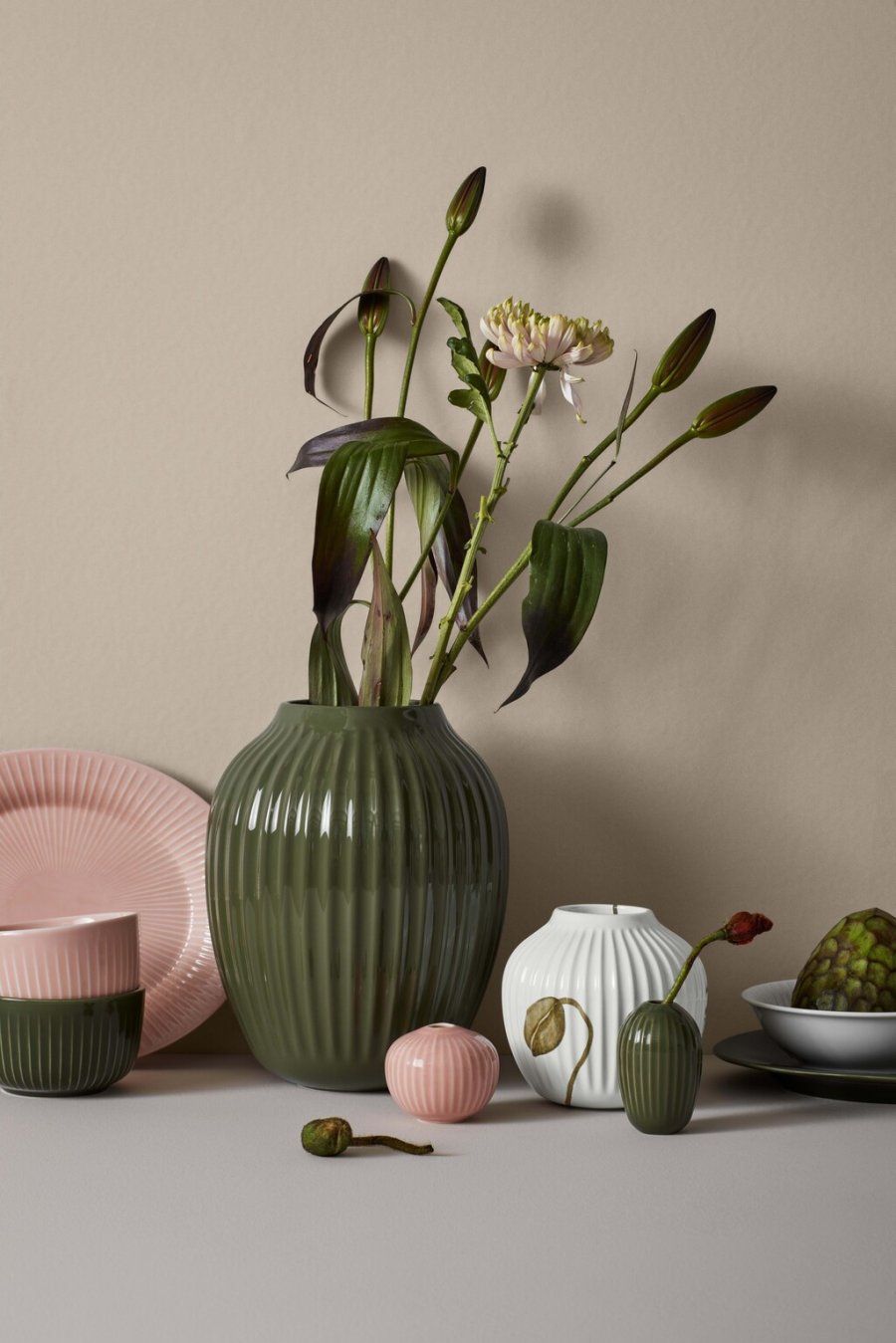 Kähler Hammershi Vase H25,5 cm, Mrk Grn