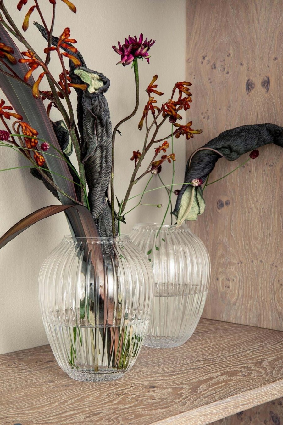 K&auml;hler Hammersh�i Vase H18,5 cm, Klar