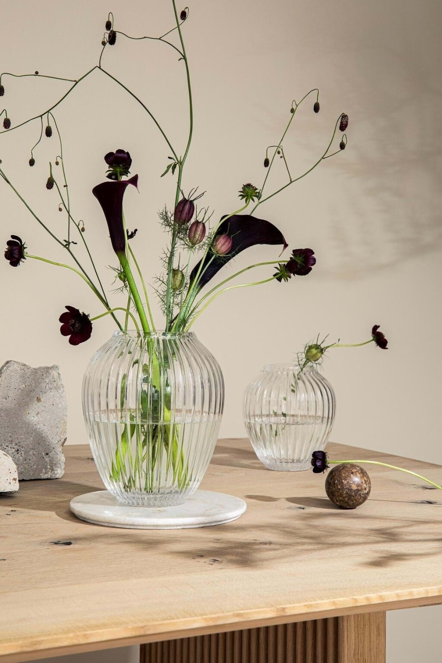 K&auml;hler Hammersh�i Vase H18,5 cm, Klar