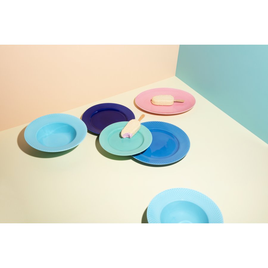 Lyngby Porceln Rhombe Color Teller 23 cm, Dunkelblau