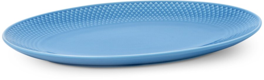 Lyngby Porceln Rhombe Color Ovale Servierschale 28,5 cm, Blau