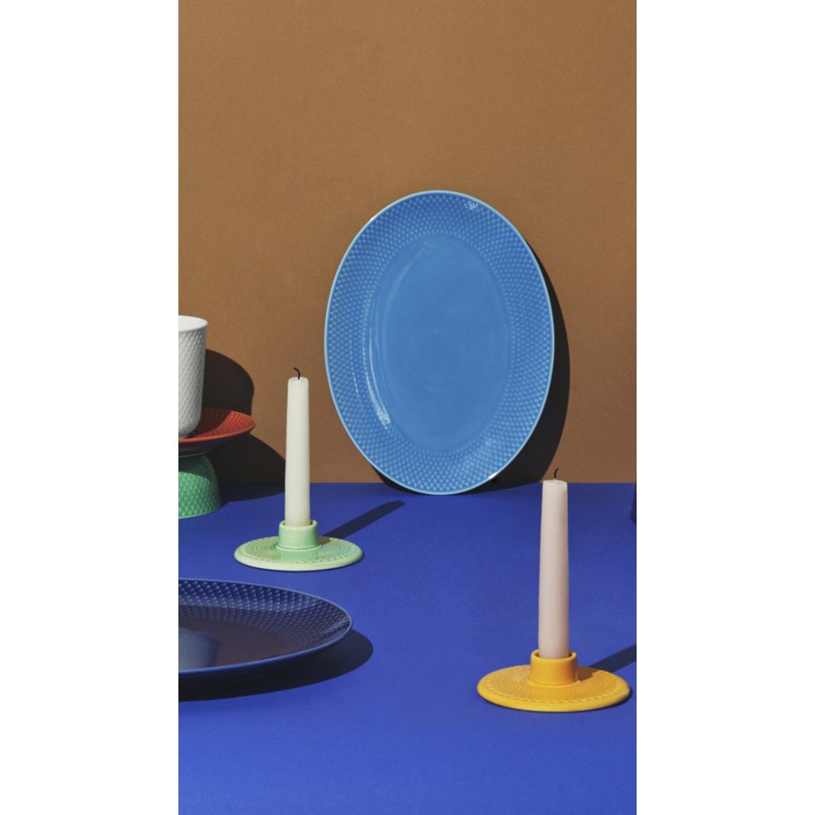 Lyngby Porceln Rhombe Color Ovale Servierschale 28,5 cm, Blau