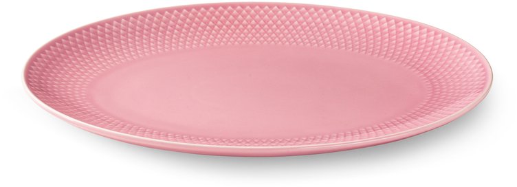 Lyngby Porceln Rhombe Color Ovale Servierschale 28,5 cm, Rosa