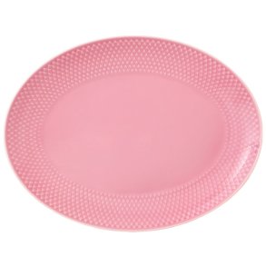 Lyngby Porcelæn Rhombe Color Ovalt Serveringsfad 28,5 cm, Rosa