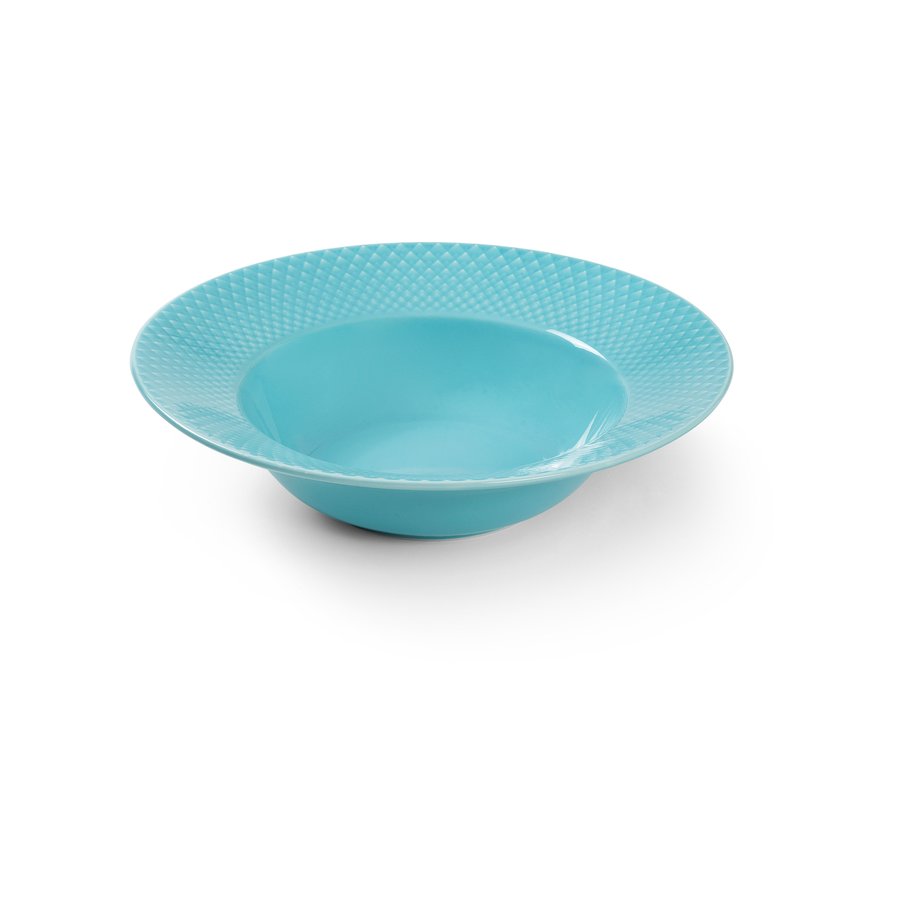 Lyngby Porceln Rhombe Color Tiefer Teller 24,5 cm, Türkis