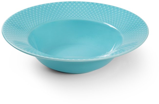 Lyngby Porceln Rhombe Color Tiefer Teller 24,5 cm, Türkis