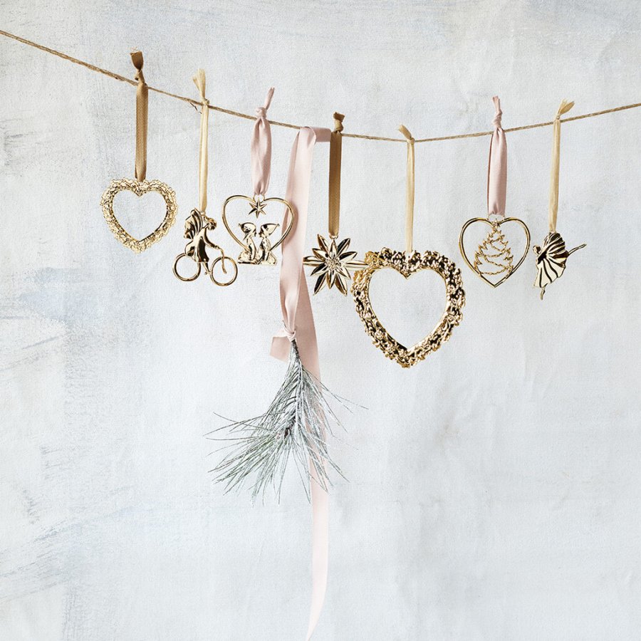 Rosendahl Karen Blixen Hjerte Juletr� H7,5 cm, Forgyldt