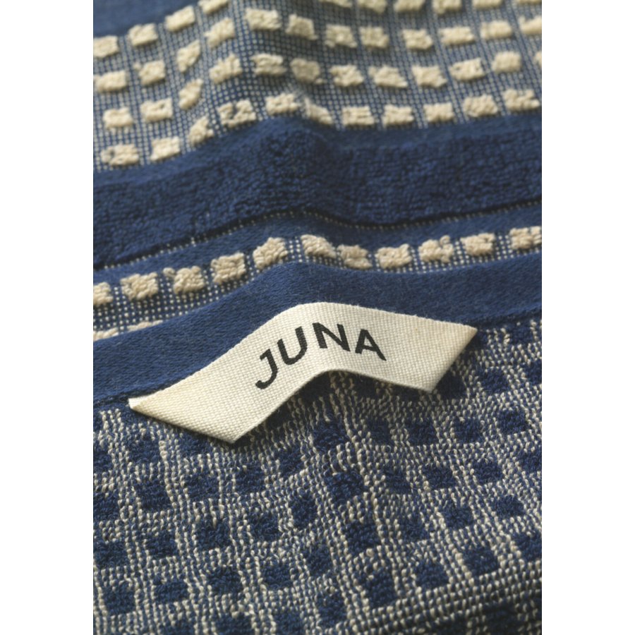 Juna Check Waschlappen 30x30 cm, Blau/Sand