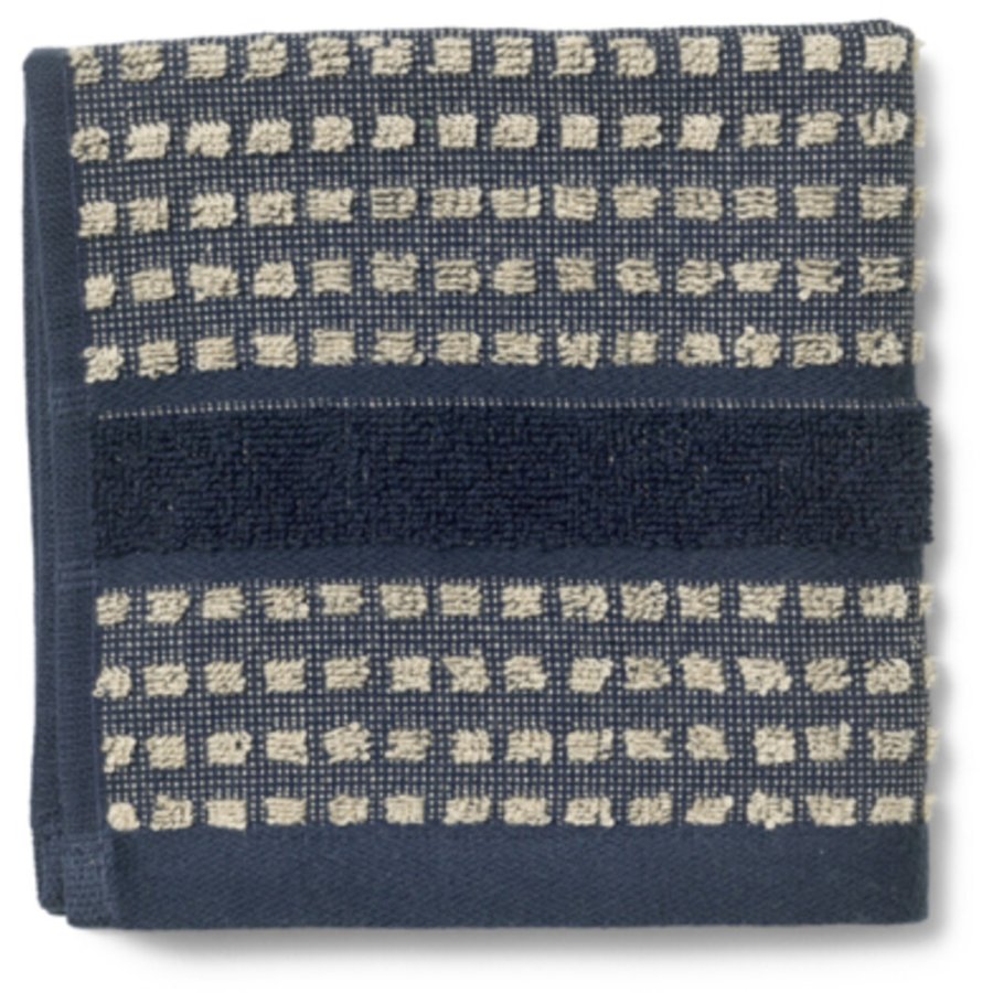 Juna Check Waschlappen 30x30 cm, Blau/Sand