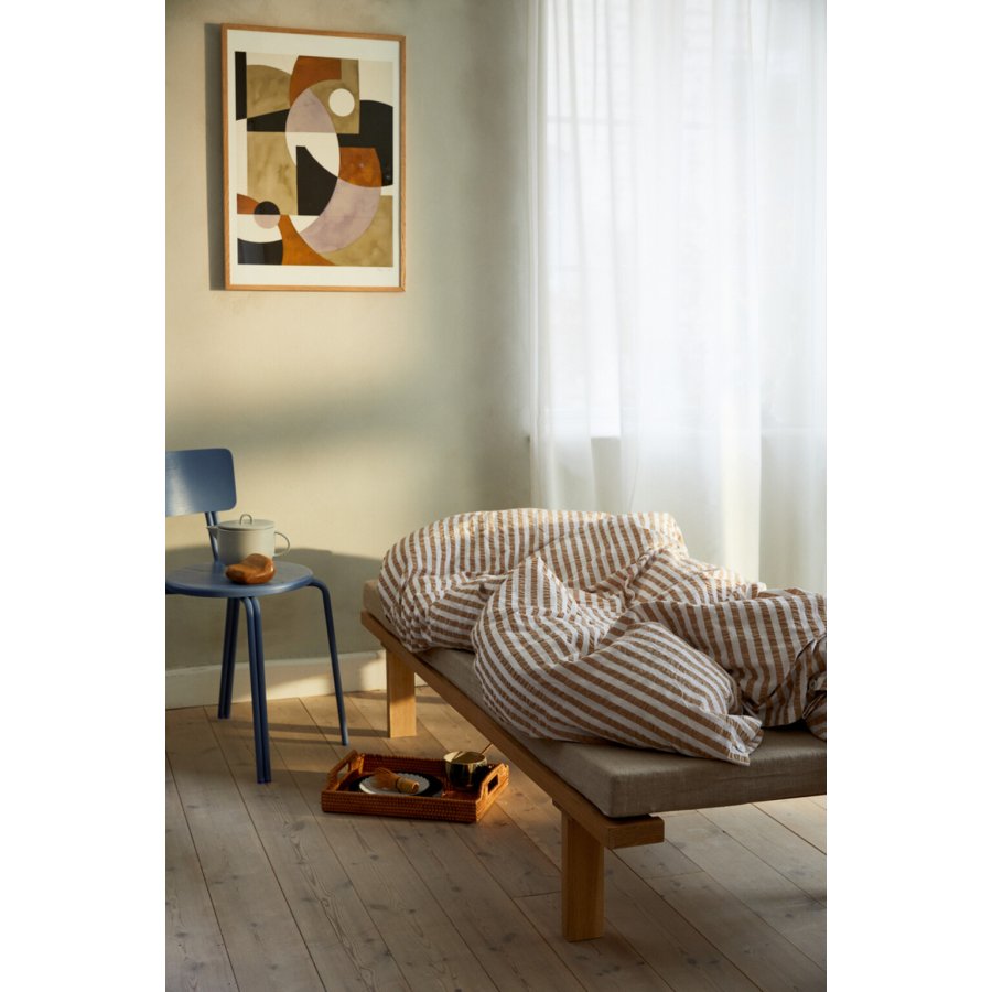 Juna B�k&B�lge Lines Senget�j 140x200 cm, Sand/Hvid