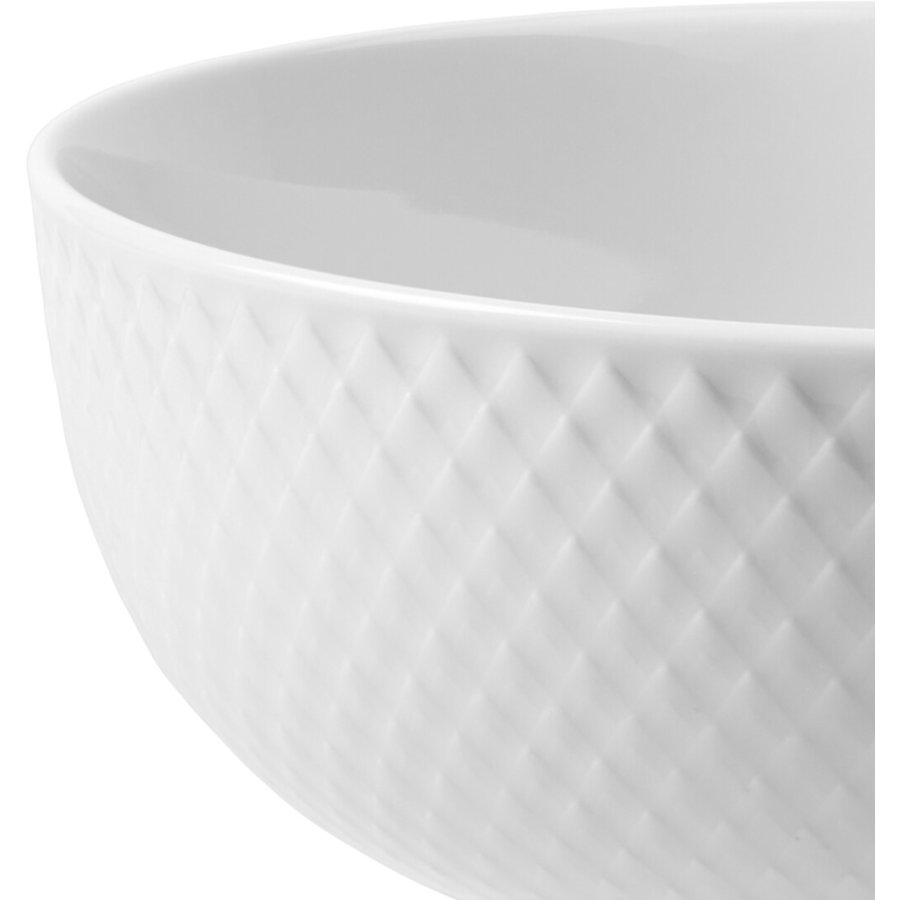 Lyngby Porceln Rhombe Schale 15,5 cm, Weiß