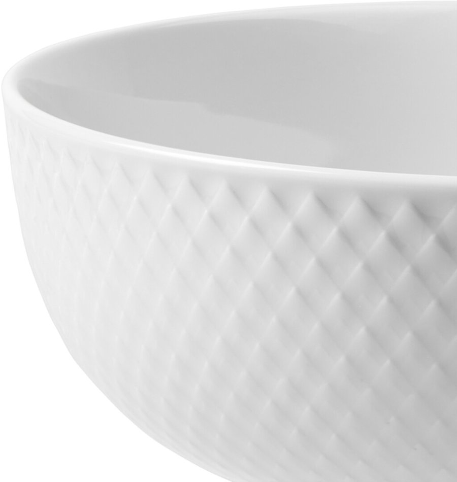 Lyngby Porceln Rhombe Schale 15,5 cm, Weiß